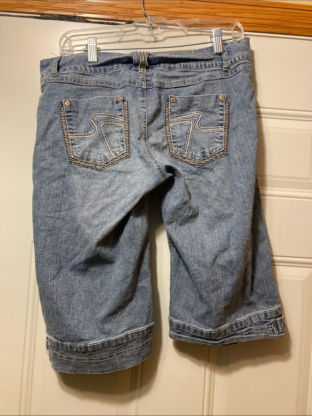 Light‎ Wash Denim Shorts - Back Pocket Stitch Detail 13